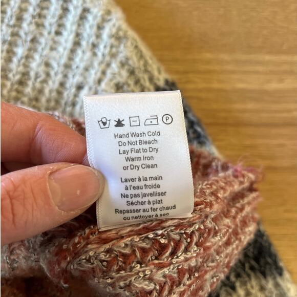 Heartloom Colorblocked Striped Crew Neck Sweater Size S Multicolor Chunky Ribbed - Picture 5 of 7